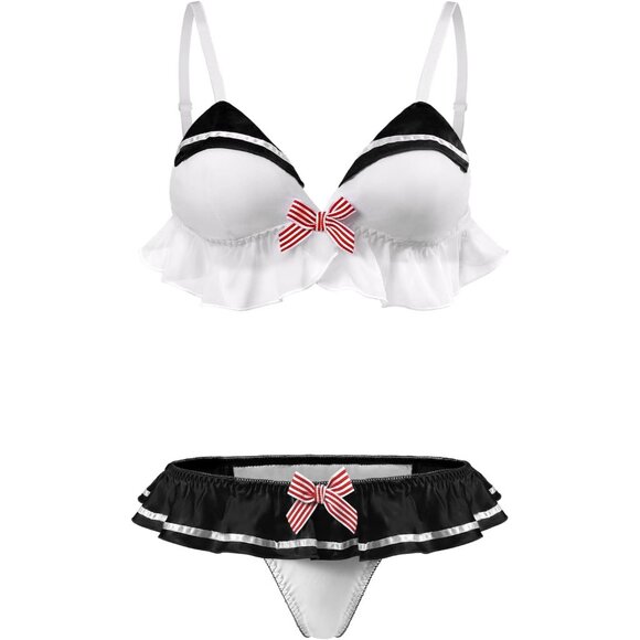 🆕 Women Black Nightwear Sexy Sleeveless Backless Bikini Bra Panties Designs Set - Picture 5 of 7